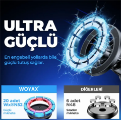 WOYAX by DEJİ WY-HR04 Güçlü Mıknatıslı Kancalı Araç İçi Tutucu
