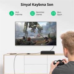 UGREEN 20390 CAT7 RJ45 Ethernet Kablo Birleştirme Aparatı 10GB/s'ye Kadar Veri Aktarım Hızı Siyah