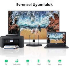 UGREEN 20390 CAT7 RJ45 Ethernet Kablo Birleştirme Aparatı 10GB/s'ye Kadar Veri Aktarım Hızı Siyah