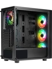 RAMPAGE TRIANGLE 4*12cm Auto RGB Fan Tempered Glass Mid-Tower Gaming Oyuncu Kasası