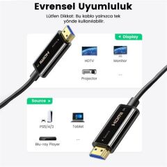 UGREEN 80406 HD141 8K 60Hz 4K 120Hz 2K 165Hz HDMI 2.1 Fiber Optik Görüntü Aktarma Kablosu 10metre