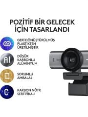 LOGİTECH MX Brio Ultra HD 4K 1080p Mikrofonlu Webcam Siyah (960-001549)