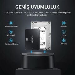 UGREEN 50742 USB Type-C 3.1 Gen2 2.5'' HDD SSD Dual Dock Station Alüminyum Harici Disk Kutusu