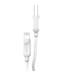 RECCİ RCL-P100 Shell City of Sky Serisi 2.4A Lightning USB Şarj Kablosu Beyaz 1metre