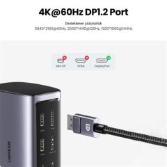 UGREEN 90325 Type-C 12 Çıkışlı 8K HDMI USB-C Gen 3.1 Gigabit RJ45 Çalışma İstasyonu Thunderbolt