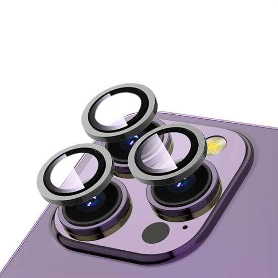 ZORE APPLE iPhone 15 Pro 15 Pro Max Titanyum Gray CL-12 Premium Safir Parmak İzi Bırakmayan Anti-Reflective Kamera Lens Koruyucu