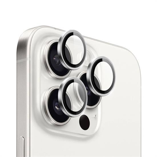 WİWU APPLE iPhone 16 Pro Max Silver LG-004 PVD Lens Guard Metal Kamera Lens Koruyucu