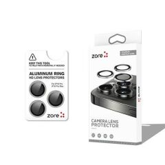 ZORE APPLE iPhone 16 Pro 16 Pro Max Titanium Gray CL-12 Premium Safir Parmak İzi Bırakmayan Anti-Reflective Kamera Lens Koruyucu