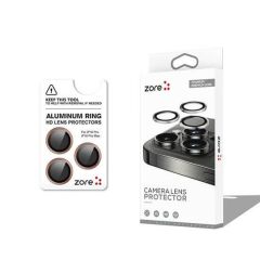 ZORE APPLE iPhone 16 Pro 16 Pro Max Bej Gold CL-12 Premium Safir Parmak İzi Bırakmayan Anti-Reflective Kamera Lens Koruyucu
