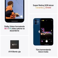 APPLE iPhone 12 128GB Siyah Cep Telefonu MGJA3TU/A (Apple TÜRKİYE Garantili)
