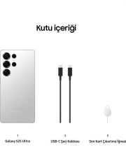 SAMSUNG Galaxy S25 Ultra 512GB + 12GB Ram Titanyum Gümüş Cep Telefonu (SM-S938B/DS) (Samsung TÜRKİYE Garantili)