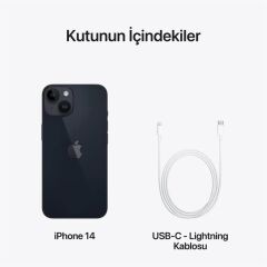 APPLE iPhone 14 256GB Siyah Cep Telefonu MPVX3TU/A (Apple TÜRKİYE Garantili)