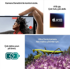 APPLE iPhone 16 128GB Deniz Mavisi Cep Telefonu MYED3TU/A (Apple TÜRKİYE Garantili)