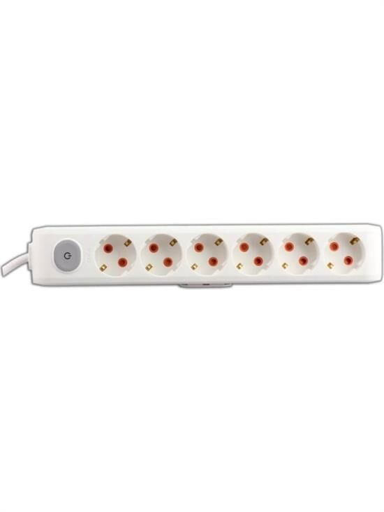 VİKO Multi-Let 6lı Grup Priz Anahtarlı Topraklı Çocuk Korumalı Beyaz 1metre 90117601