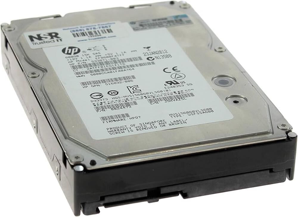 HP 600GB 15K 6G SAS 3.5'' Harddisk EF0600FATFE 601712-001 606227-003