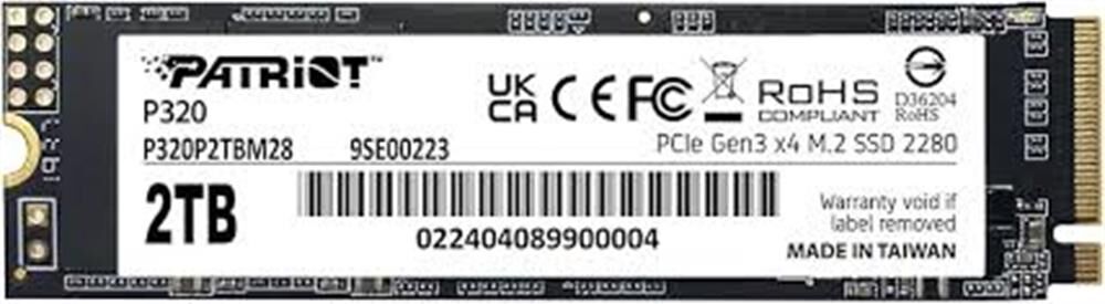 PATRİOT P320 2TB 3000/2200MB/s M.2 PCIe Gen3 x4 SSD 9SE00223-P320P2TBM28