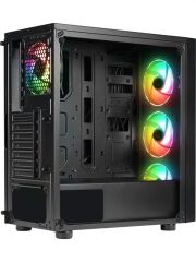 RAMPAGE TRIANGLE 4*12cm Auto RGB Fan Tempered Glass Mid-Tower Gaming Oyuncu Kasası