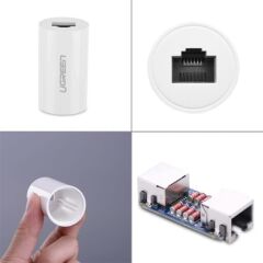 UGREEN 30837 RJ45 Ethernet Kablo Birleştirme Aparatı Yuvarlak 10GB/s'e Kadar Veri Aktarım Hızı Siyah
