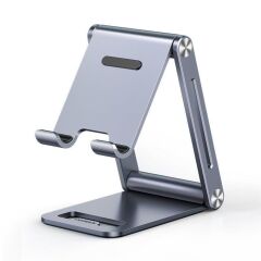 UGREEN 80708 LP263 4.7-7.9'' Çift Eksenli Ayarlanabilir Alüminyum Telefon Standı Gri