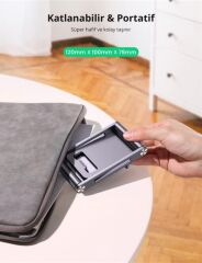 UGREEN 80708 LP263 4.7-7.9'' Çift Eksenli Ayarlanabilir Alüminyum Telefon Standı Gri