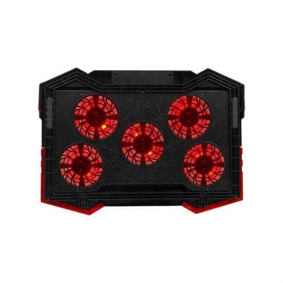TX V-MAX 5x Ledli Fan, Yükseklik Ayar, 2x USB Hub, 11''-17'' Fan Kontrollü Notebook Soğutucu