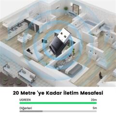 UGREEN 80890 CM390 USB Bluetooth 5.0 Mini Dongle Adaptör 3Mbps Aktarım Hızı